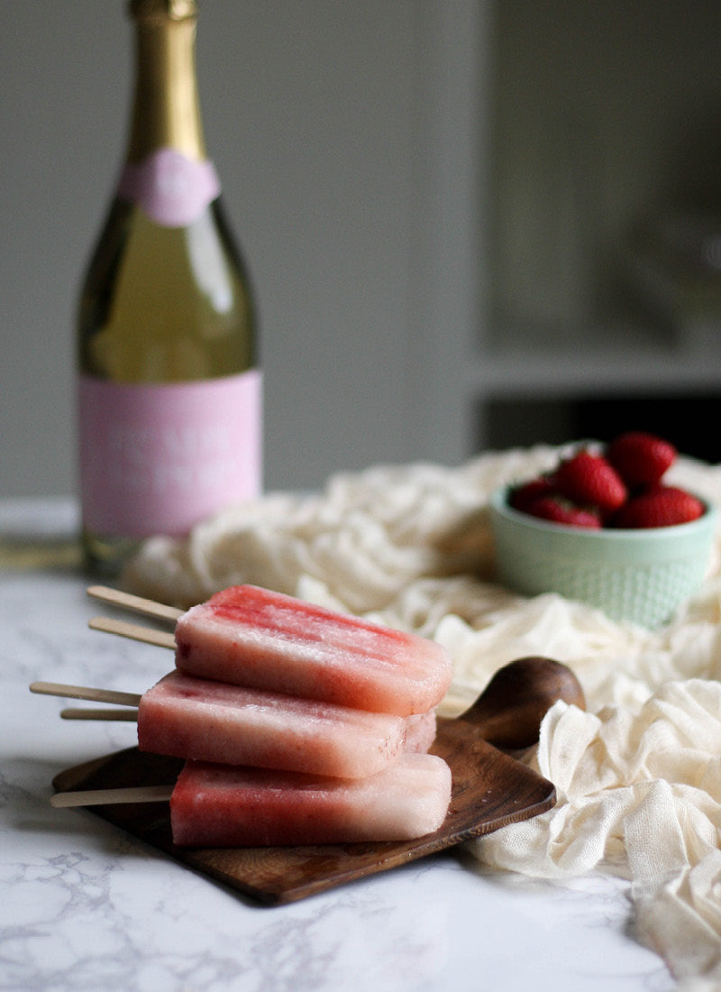 popsicles made with non-alcoholic champagne 