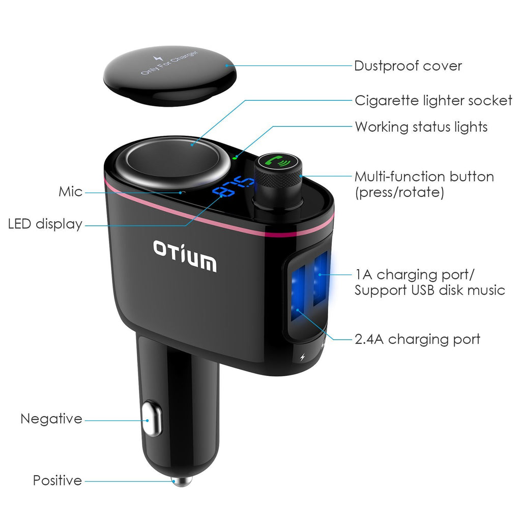 Garantie Smeltend Diagnostiseren FM Transmitter/Cigarette Lighter Socket/ USB Car Charger Three-in-One, |  Otiumobile Direct