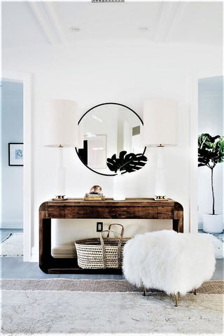 hallway console mirror round mirror Apollo Flynn inspiration minimalist mirror trend vavoom