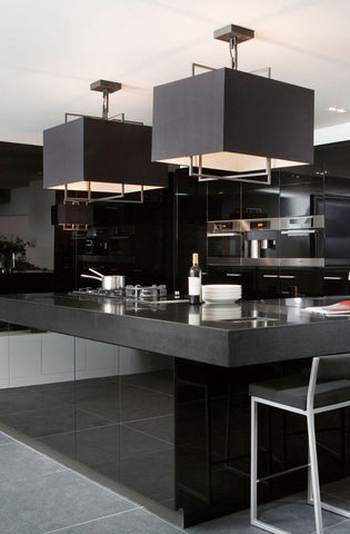 kitchen design black textures gloss matte