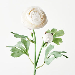 Artificial Flora Ranunculus Spray Winter White 50CML