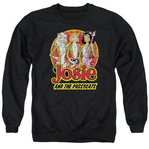 ARCHIE COMICS/POWER TRIO - ADULT CREWNECK SWEATSHIRT - BLACK - LG
