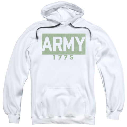 ARMY/BLOCK-ADULT PULL-OVER HOODIE-WHITE-SM