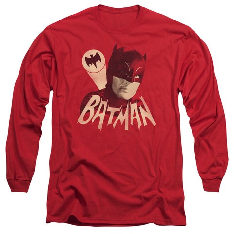 BATMAN CLASSIC TV/BAT SIGNAL-L/S ADULT 18/1-RED-XL