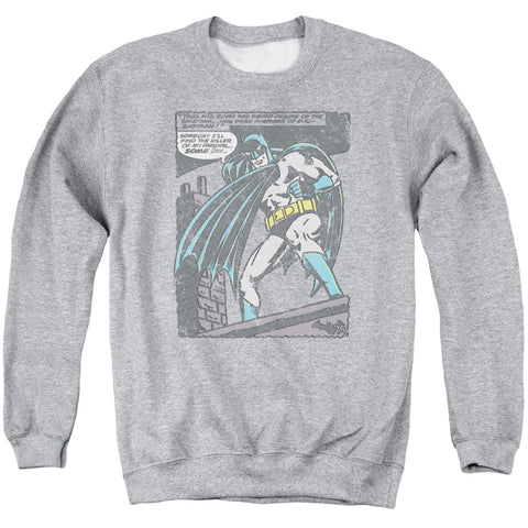 BATMAN/BAT ORIGINS - ADULT CREWNECK SWEATSHIRT - ATHLETIC HEATHER - SM