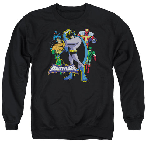 BATMAN BB/WAITING - ADULT CREWNECK SWEATSHIRT - BLACK - LG