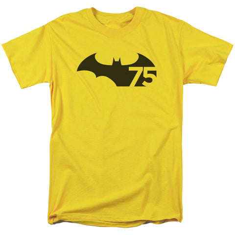 BATMAN/75 LOGO-S/S ADULT 18/1-YELLOW-MD