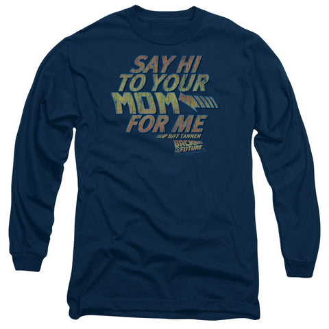 BACK TO THE FUTURE/SAY HI - L/S ADULT 18/1 - NAVY - LG