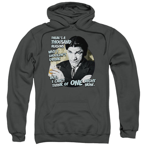 THREE STOOGES/DRINK-ADULT PULL-OVER HOODIE-CHARCOAL-XL