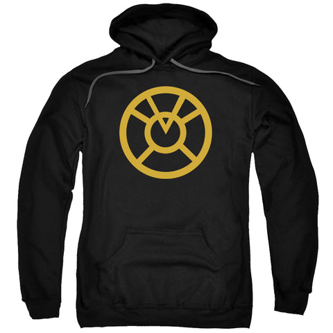 GREEN LANTERN/ORANGE EMBLEM-ADULT PULL-OVER HOODIE-BLACK-3X