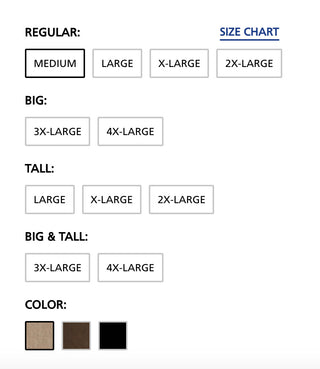 Custom Size options