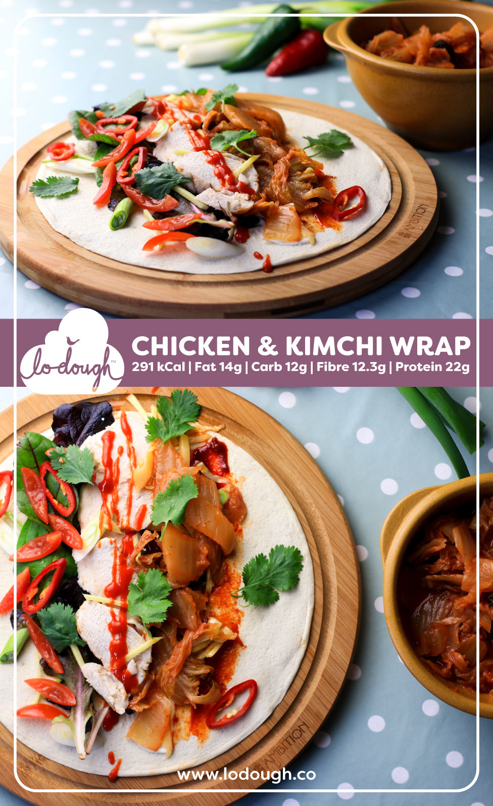 Low Calorie Wrap - Chicken and Kimchi