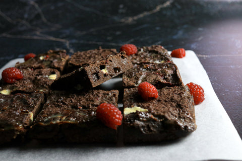 Raspberry & White Chocolate Brownies low calorie 