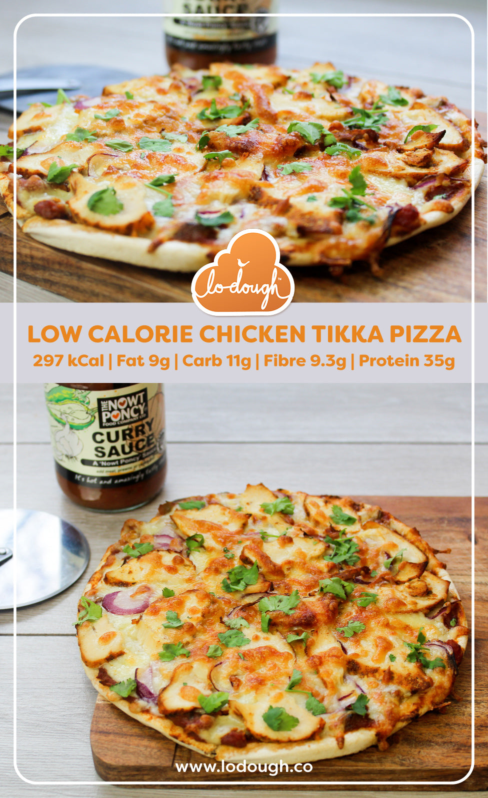 Low Calorie Chicken Tikka Pizza