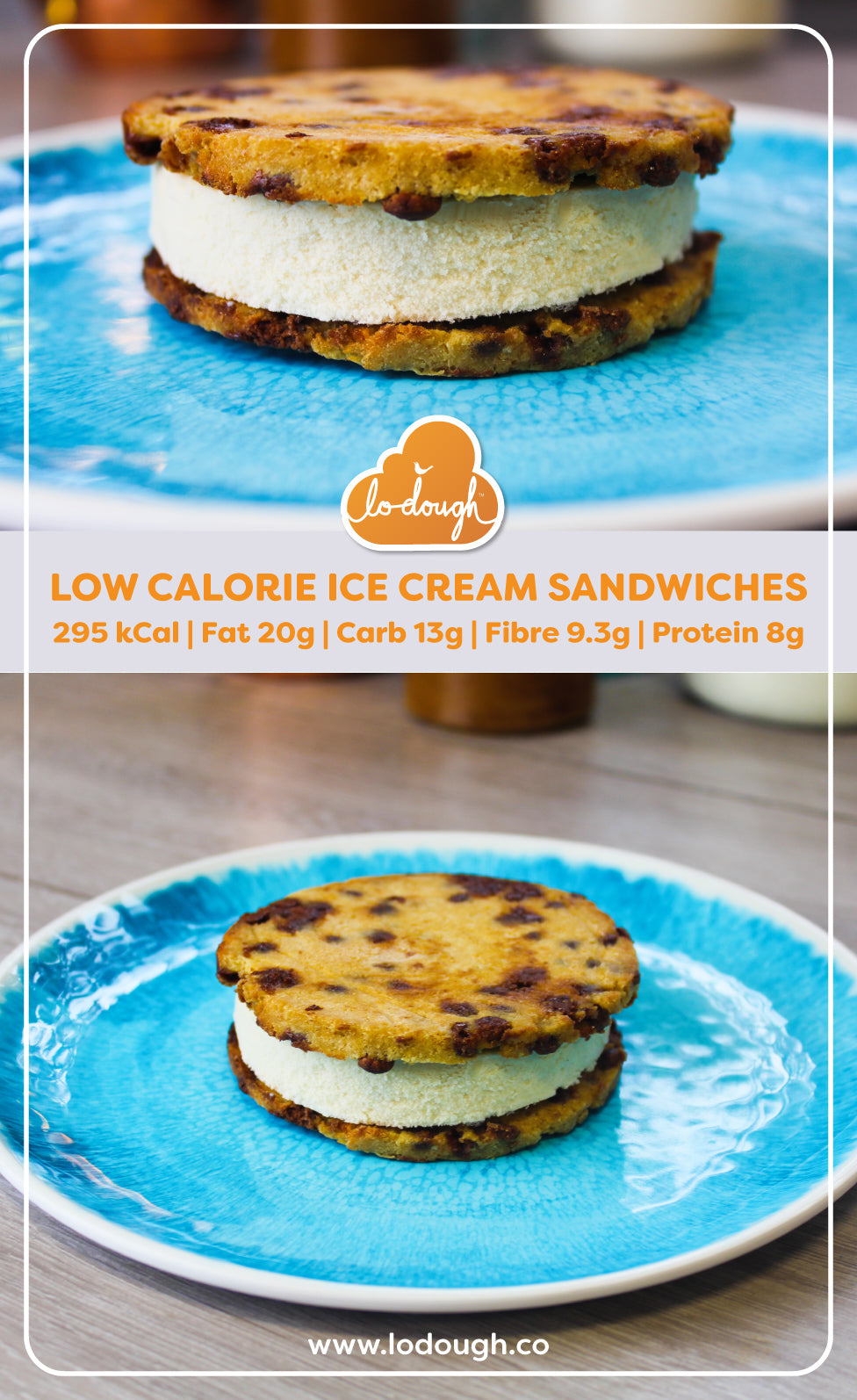 Low Calorie Ice Cream Cookie Sandwich
