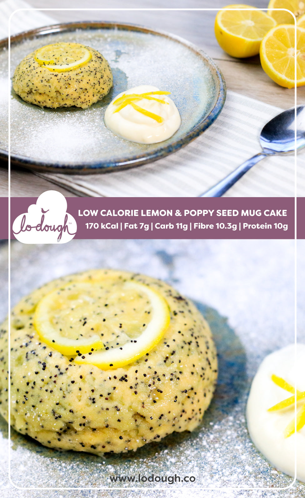 Low Calorie Lemon & Poppy Seed Mug Cake