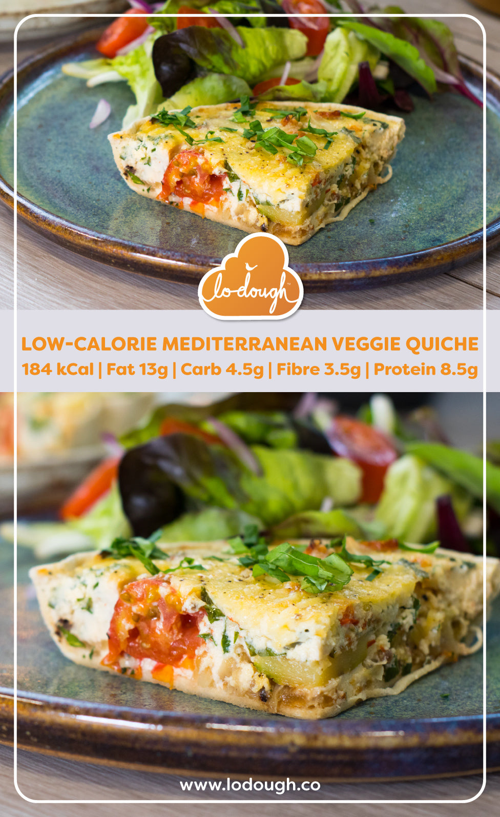 Low-Calorie Mediterranean Veggie Quiche