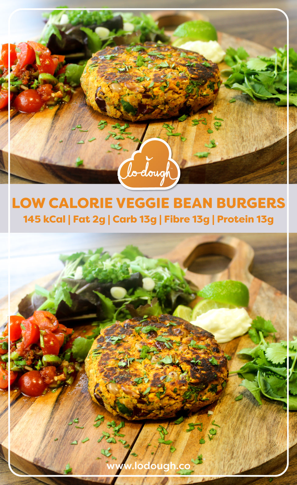 Low Calorie Veggie Bean Burger