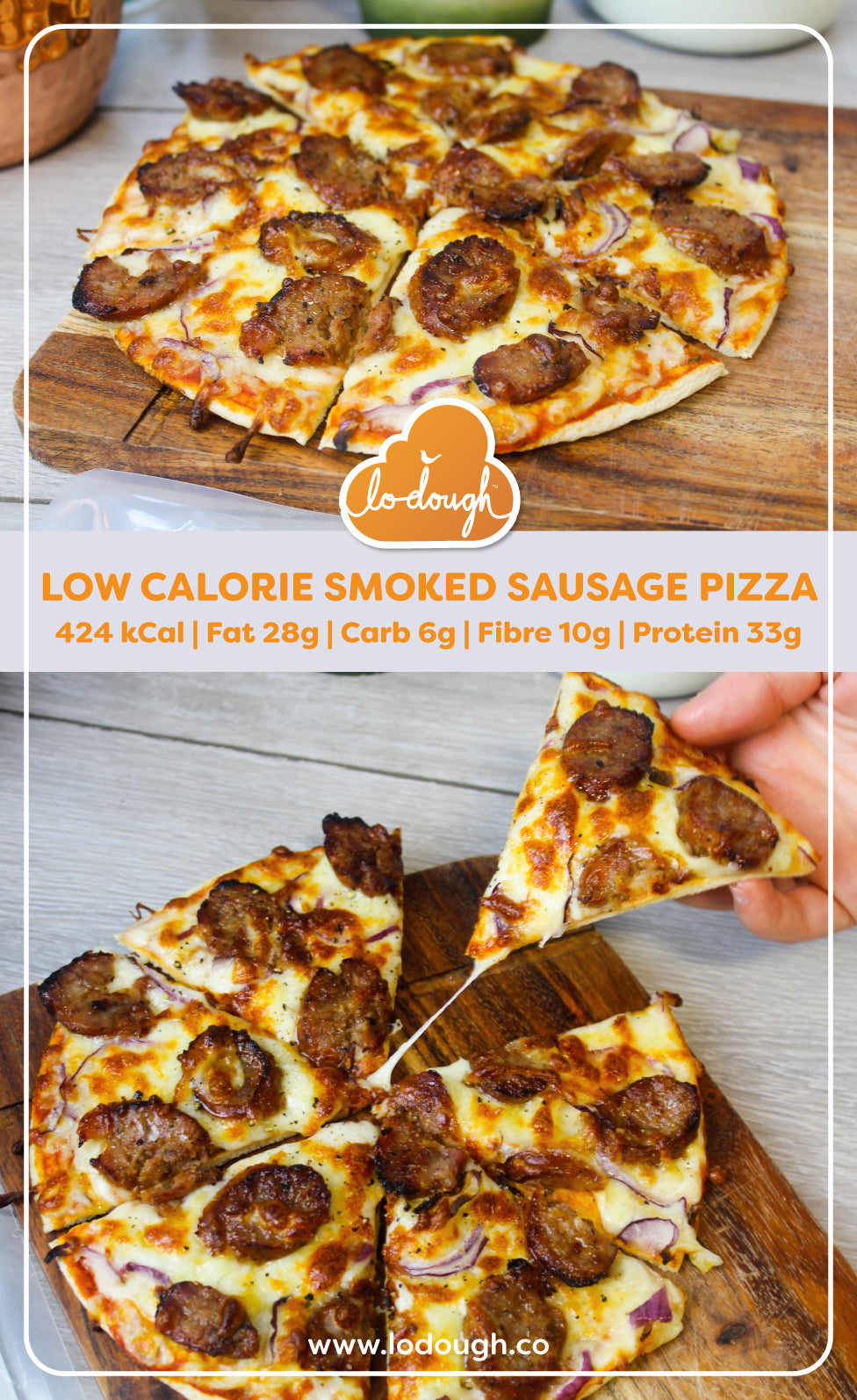 Low Calorie Smoked Sausage Pizza