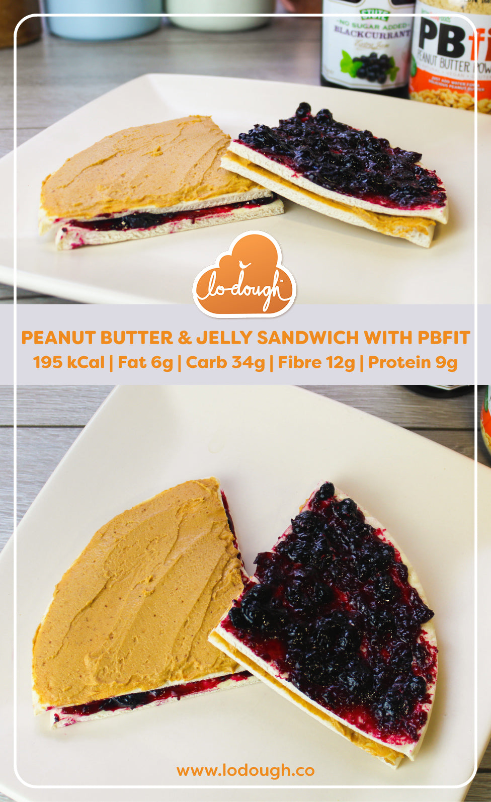 Peanut Butter & Jelly Sandwich with PBfit