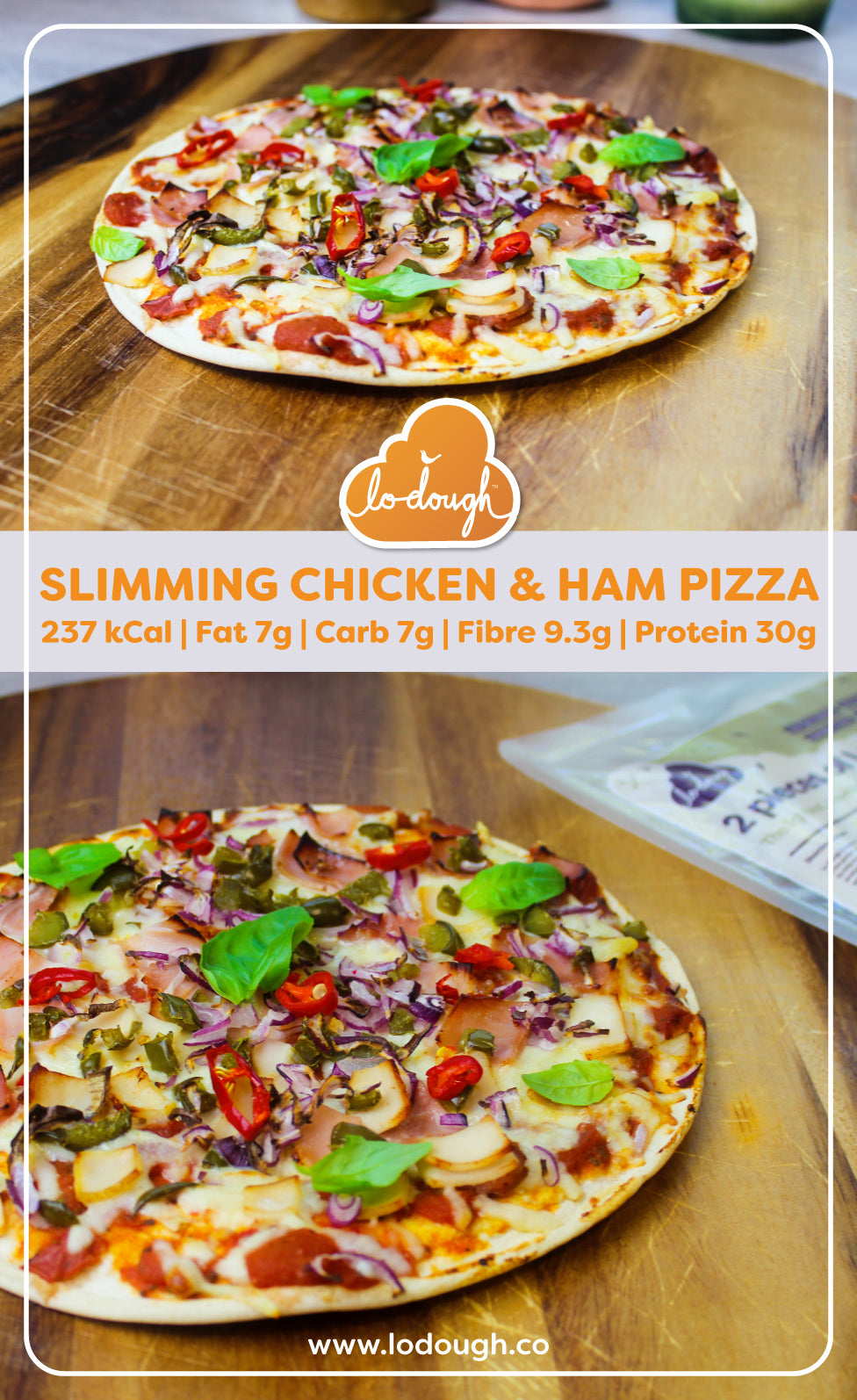 Slimmers Chicken and Ham Pizza