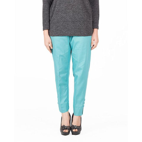 Ajmery Enterprise - Cotton Cigarette Pant For Women - KTY-97 - Sea Green