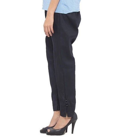 Ajmery Enterprise - Cotton Cigarette Pants For Women - Black