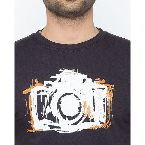 The Ajmery - Cotton Exclusive Photographer T-Shirt for Men - Black
