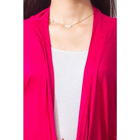 Ajmery Enterprise - Long Cotton Shrug - Hot Pink