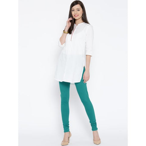 Ajmery Enterprises - Women's Sea Cotton Lycra Churidar - SGN-CH - Green