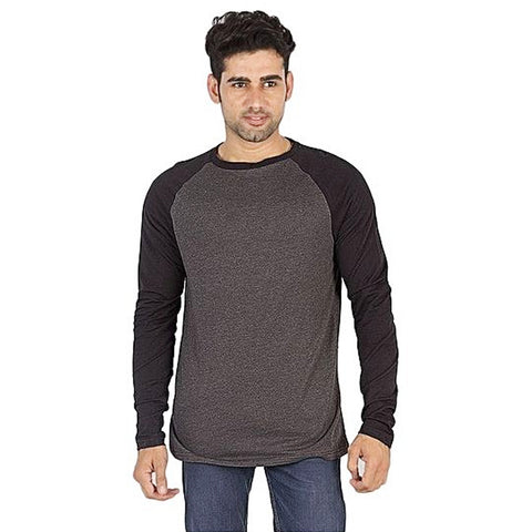 Charcoal Reglan Cotton Jersey T-Shirt For Men - Black
