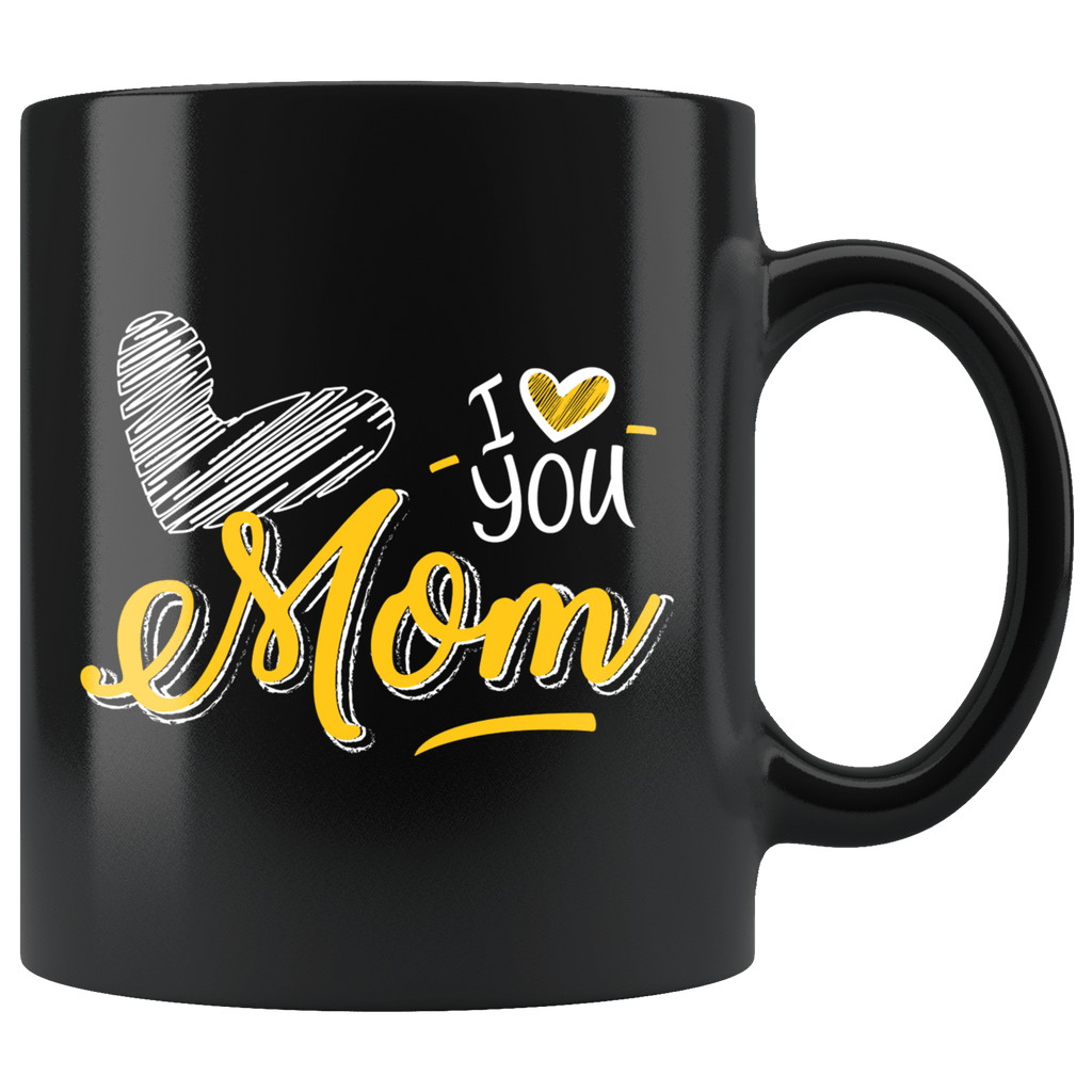I Love You Mom Mug - Cute Heart Drawing Mother's Day Mama Mere ...