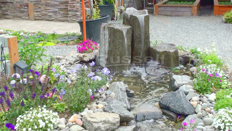 How to build a pondless fountain rock column with waterfalls and a stream