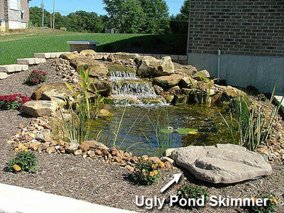 Pond side pond skimmers ruin the look of a pond