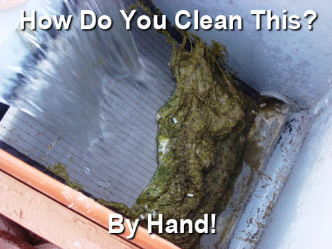 Conventional pond sieves are hard to clean