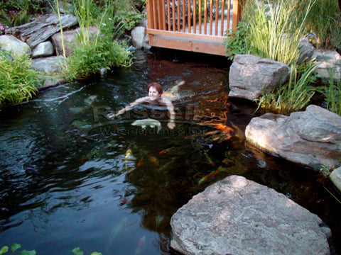 You can swim with your koi in a CrossOver Pond™!