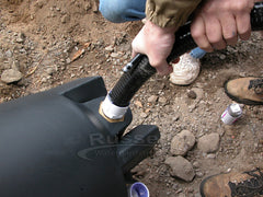 How to build a pond - insert the filter's drain pipe into the filter's drain port male pipe adaptor