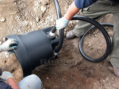 How to build a water garden pond - Insert the inlet pipe into the filter's inlet male pipe adaptor