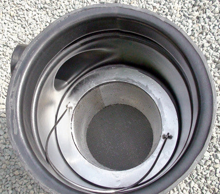 Inside view of the HydroSieve compact satellite pond skimmer