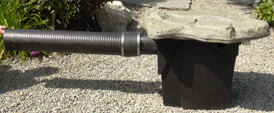 Piper HydroClean medium pond skimmer connects to 6" pipe for remotely installing away from the pond