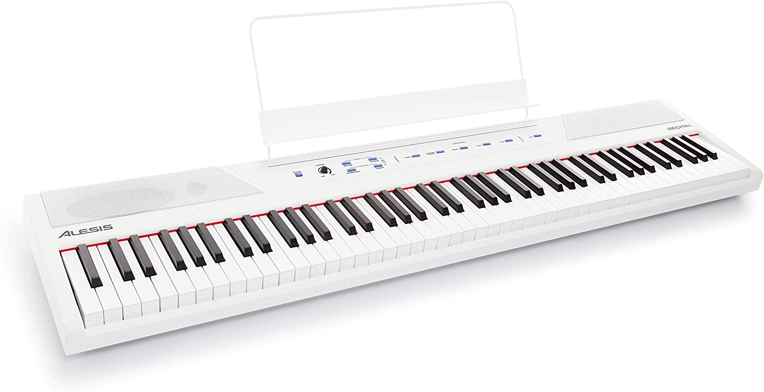 Verbaasd credit rekken Alesis Recital Stage Piano, 88 Key Digital Electric Piano Keyboard wit – JG  Superstore