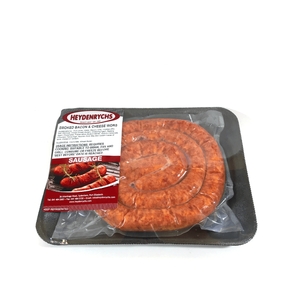 Smoked Bacon And Cheese Wors 320g Heydenrychs Quality Meat