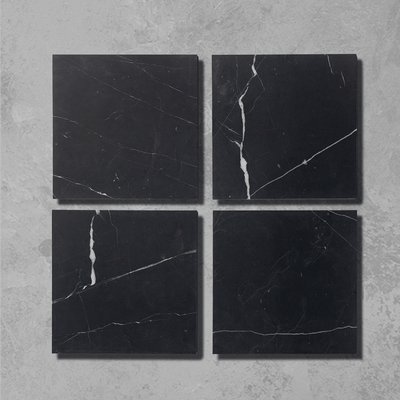 Black veined honed marble Tiles – Marble