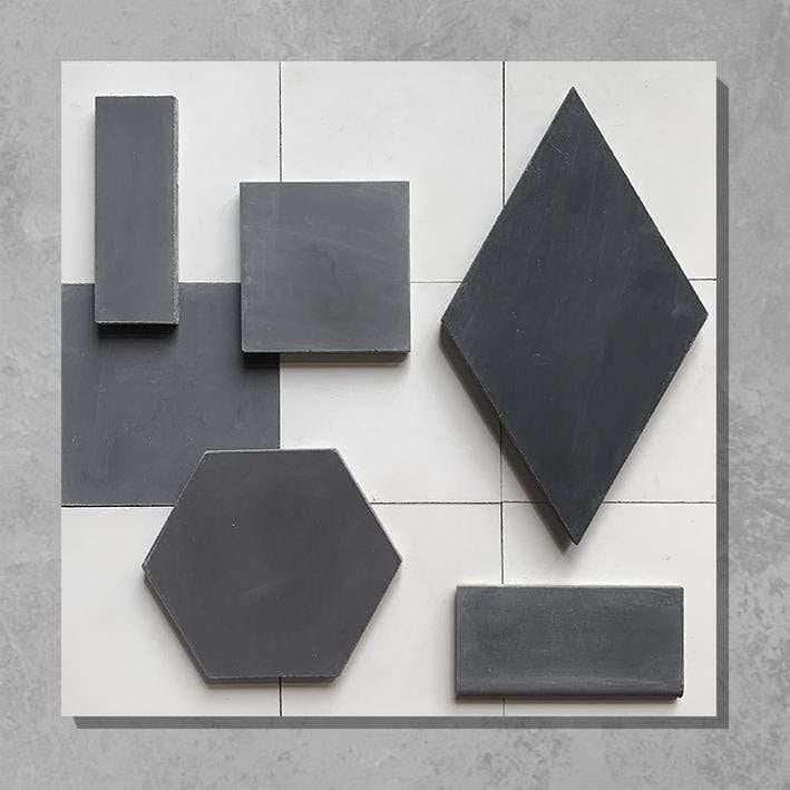 Darkroom Black Herringbone Tile Tiles - Handmade