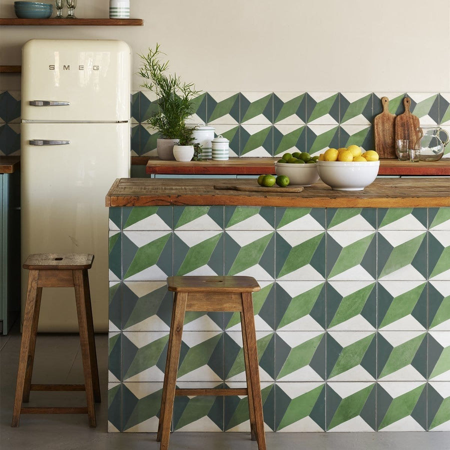 Green Otura Tile Tiles - Handmade