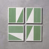 Green Split Shift One Tiles - Handmade