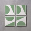 Green Split Shift Three Tiles - Handmade