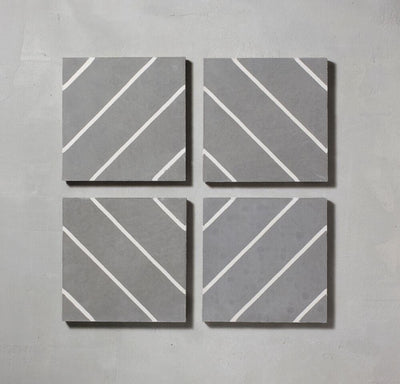 Grey Pencil Salon Tile Tiles - Handmade
