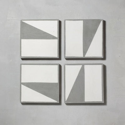 Grey Split Shift One Tiles - Handmade