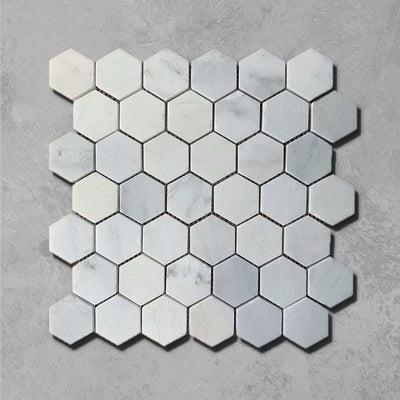 Large Hexagon white marble Tile Tiles – Marble